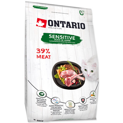 ONTARIO Cat Sensitive / Derma 2Kg