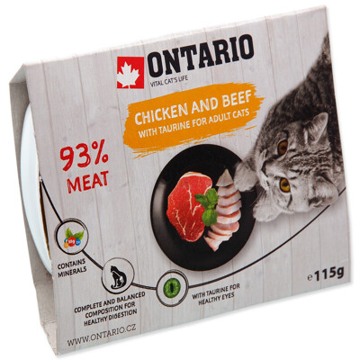 Vanička ONTARIO Cat Chicken & Beef with Taurine 115g