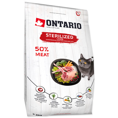 ONTARIO Cat Sterilised Lamb 2Kg