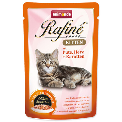 Kapsička ANIMONDA Rafine Kitten krůtí + srdce + mrkev 100g