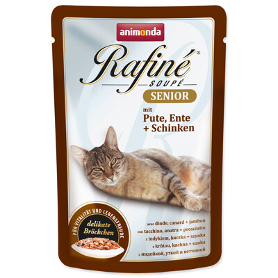 Kapsička ANIMONDA Rafine Senior krůta + kachna + šunka 100g