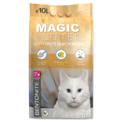 Kočkolit MAGIC LITTER Bentonite Ultra White Baby Powder 10l