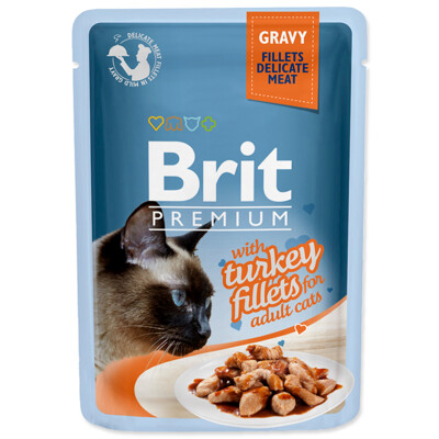 Kapsička BRIT Premium Cat Delicate Fillets in Gravy with Turkey, 85g