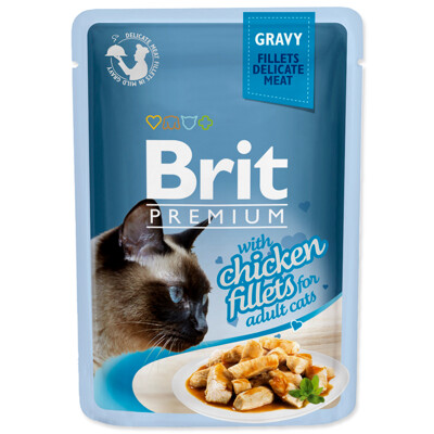 Kapsička BRIT Premium Cat Delicate Fillets in Gravy with Chicken, 85g