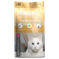 Kočkolit MAGIC LITTER Bentonite Ultra White Baby Powder 5l